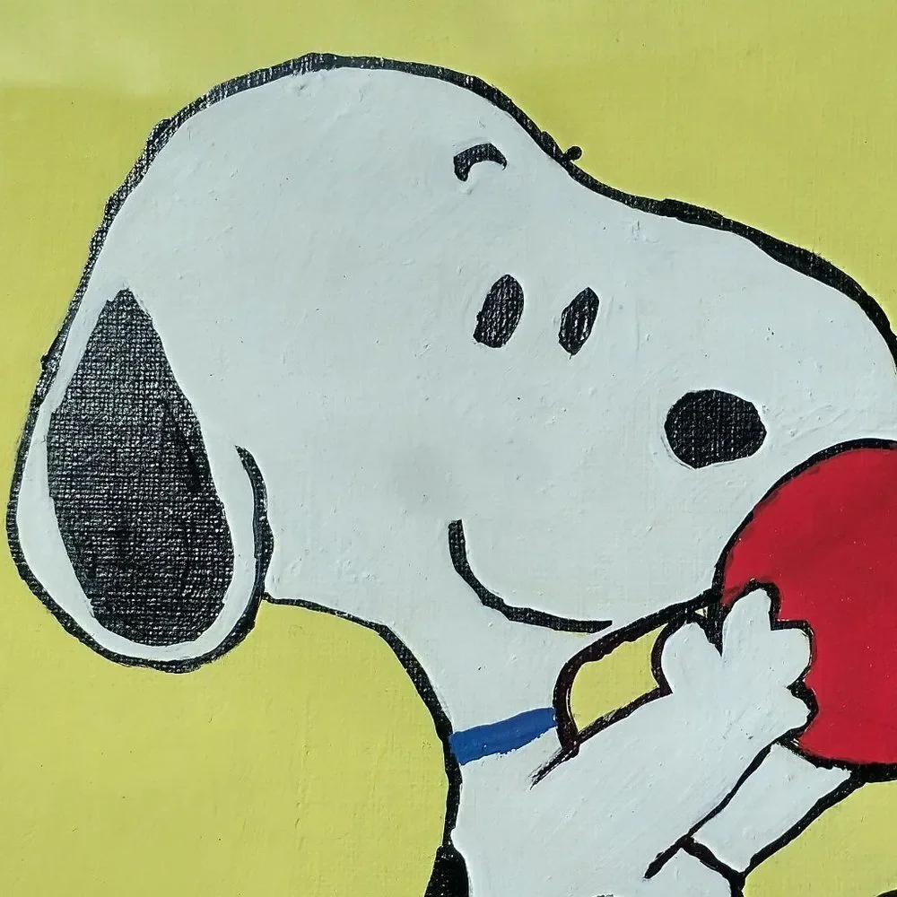 Hand Crafted Cartoon Beagle Dog Framed 8x10